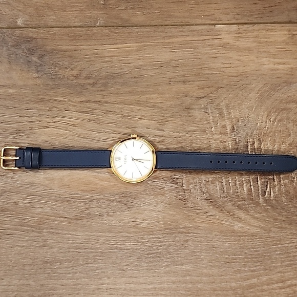 Fossil Bq3300 Suitor Three-hand Rose Gold & Navy 36mm Unisex - Picture 2 of 11